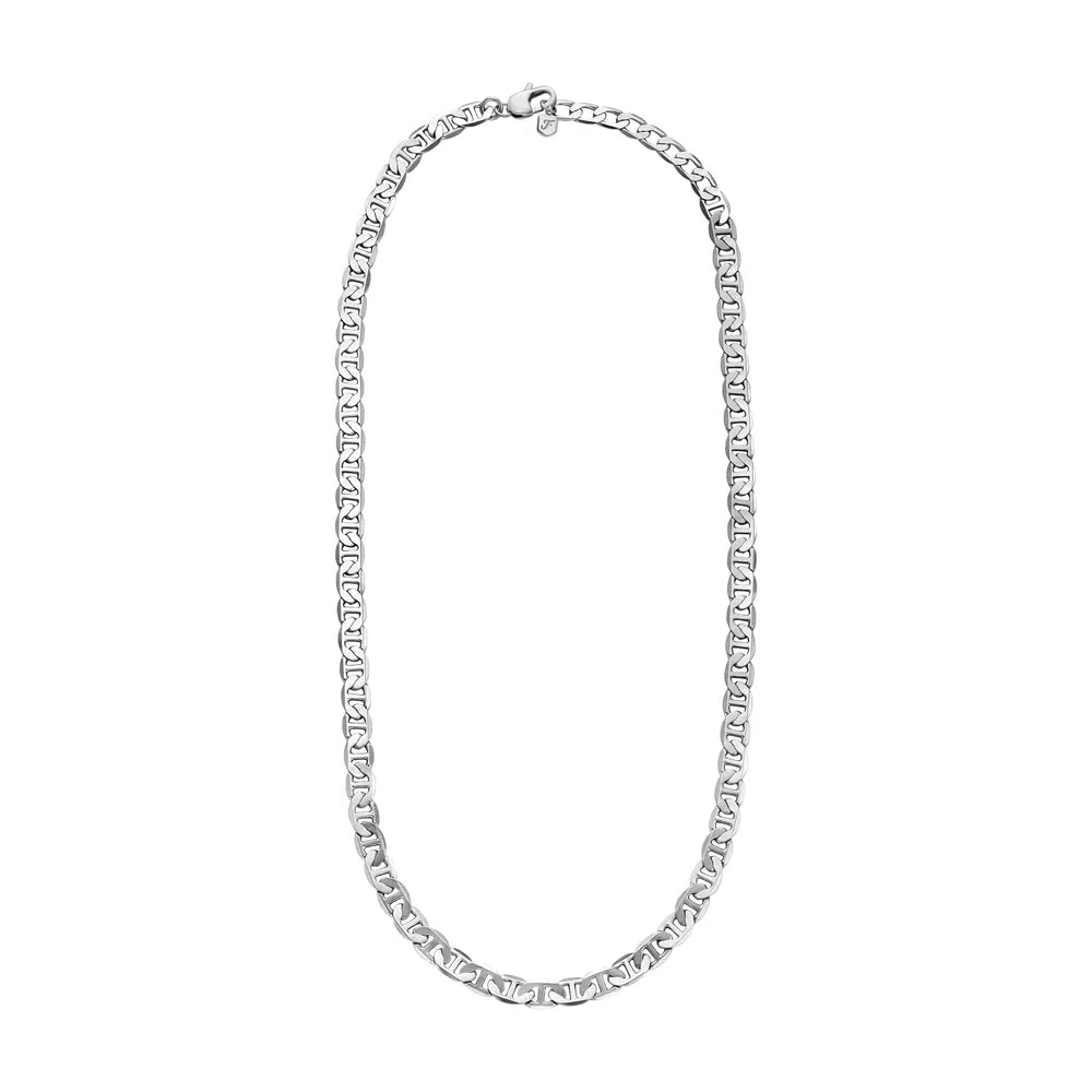Fossil Collier Unisexe Heritage Silver en Acier inoxydable, Longueur : 508 mm + 55 mm, largeur : 8,7 mm, Acier inoxydable, ce N'est pas UNE Pierre précieuse, Length: 508mm+55mm, Width: 8.7mm, Acier