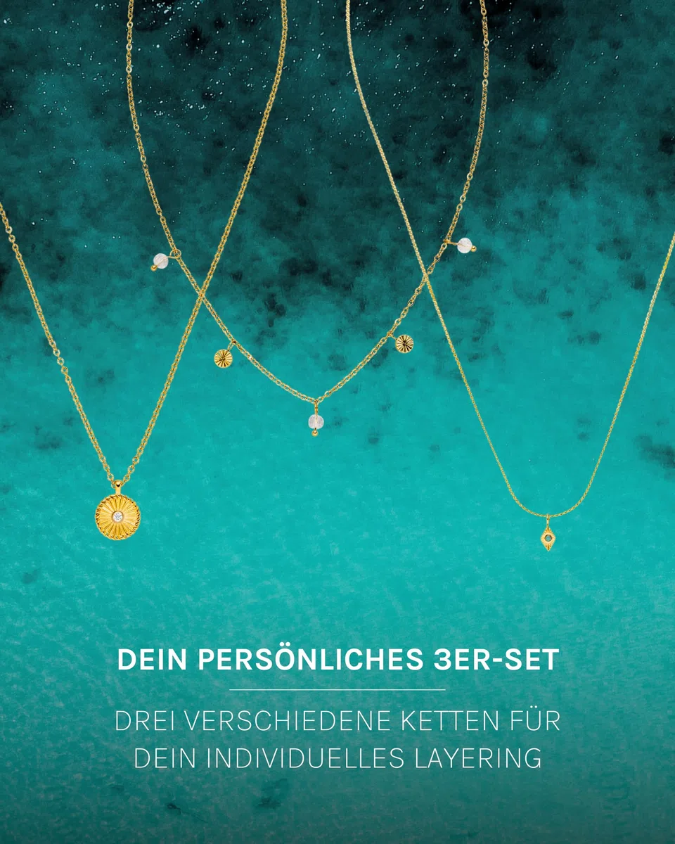 Purelei Kaipo Ketten Set – Ketten für Damen aus langlebigem Edelstahl – Wasserfeste Ketten mit Anhänger – Verstellbare Länge – Halsketten für deinen individuellen Look