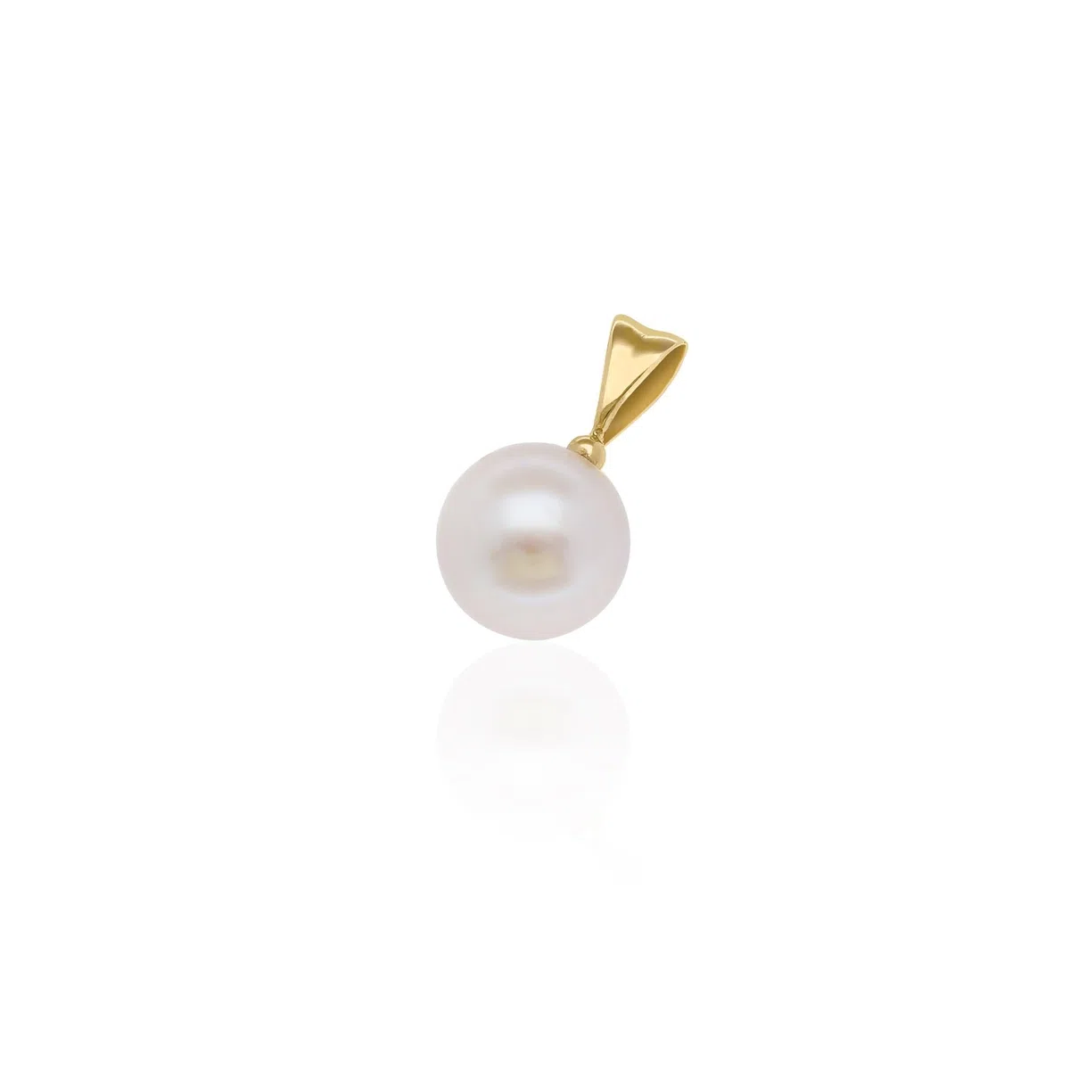 forme di Lucchetta - Perlenanhänger Gold - 18 karat (750) Gelbgold oder Weißgold - Perlen Anhänger für Goldkette Damen - Süßwasserperlen runder weißer 7mm