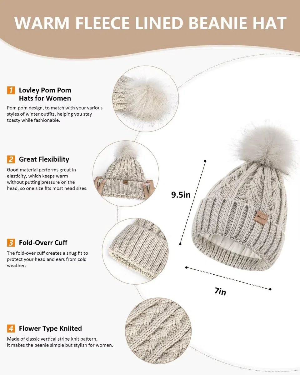 Winuesa Damen Winter-beanie-set Winter-Beanie-Set