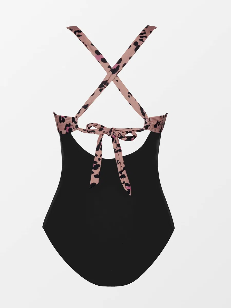 CUPSHE Damen Badeanzug Wickeloptik V Ausschnitt Zierausschnitten Bauchweg Raffungen Einteilige Bademode Swimsuit