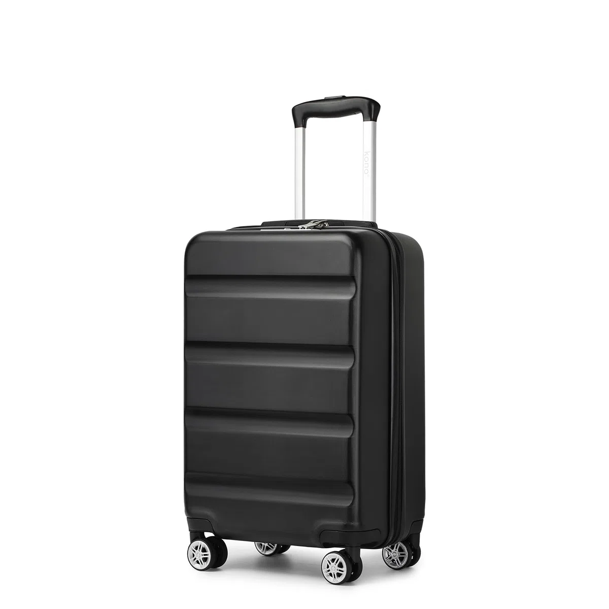 KONO Koffer Trolley Handgepäck Kabinenkoffer Leichte Hartschalengepäck mit TSA-Schloss und doppelte Spinnrollen für Reisen und Business 55x35x22cm, Schwarz