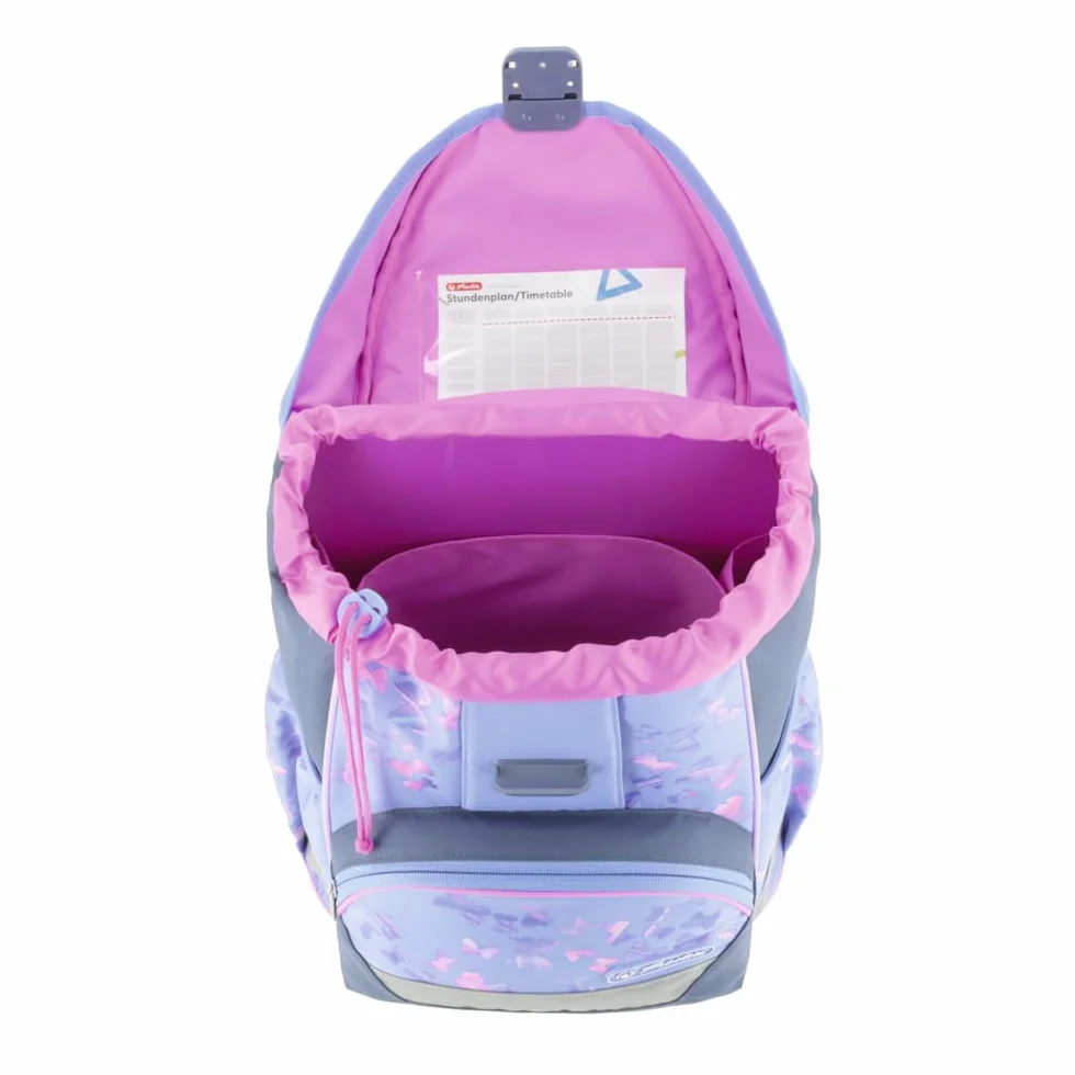 herlitz Schulranzen Set 6-teilig Butterfly Paradise Ergonomische Ultraleichte Schultasche 1.Klasse Junge Mädchen Kinder 16 L