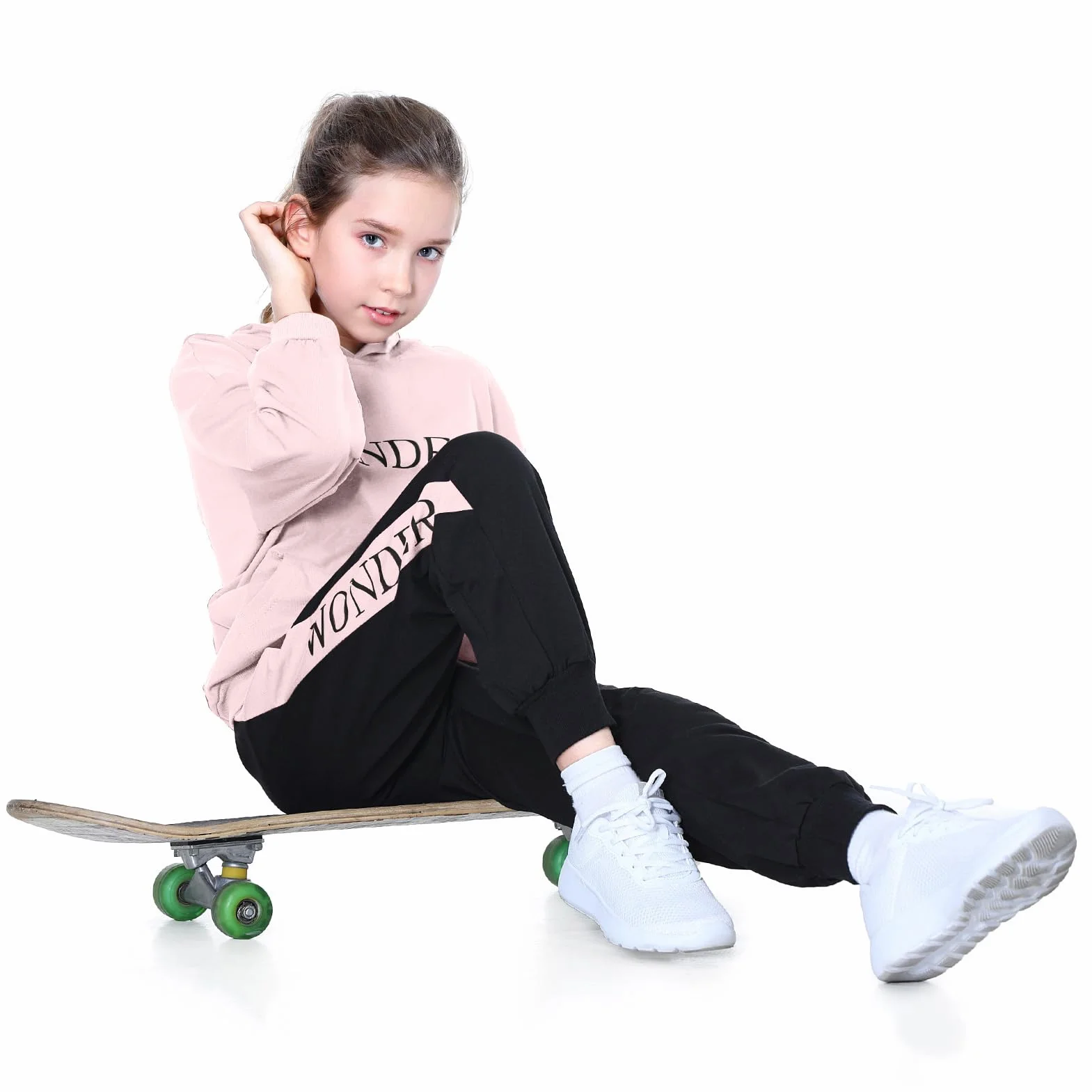 Kinder Mädchen Trainingsanzug Jogginganzug Sportanzug 2tlg Jogging Anzug Bekleidungsset Freizeitanzug Outfit-Set(Sweatshirt + Sweathose) Briefe Streifen Design