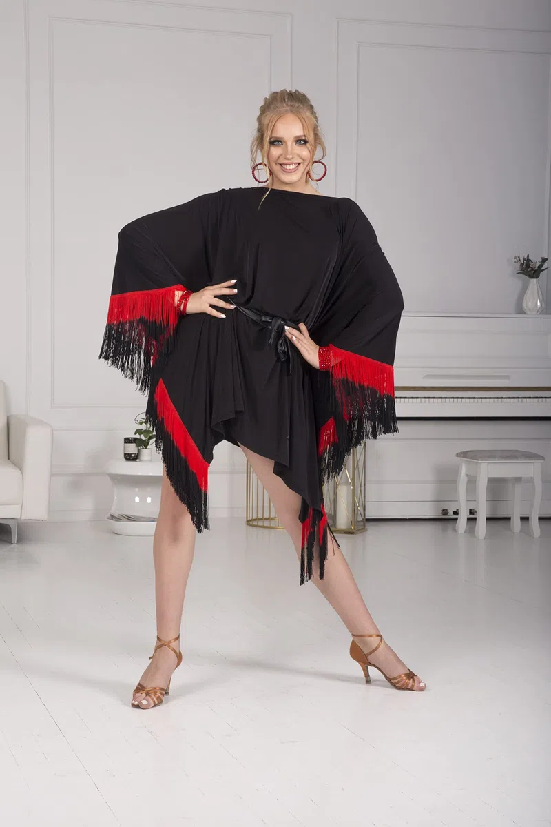 SENGA DANCEWEAR Ombra - Tanzkleid mit Fransen, Partykleid, Kleid für Latino