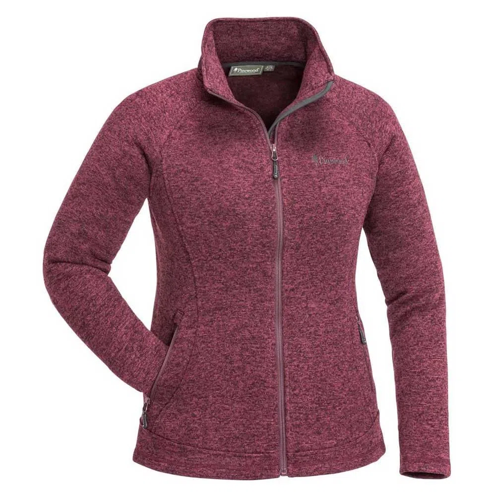 Pinewood 9372 Gabriella Damen Strick Fleecejacke Pflaume Melange(586)