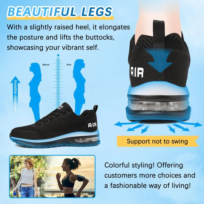 Laufschuhe Damen Turnschuhe Sneaker Damen Sportschuhe mit Luftpolster Sneaker Atmungsaktives Joggingschuhe Leichte rutschfest Straßenlaufschuhe Walkingschuhe Gym Fitness Running Shoes Women