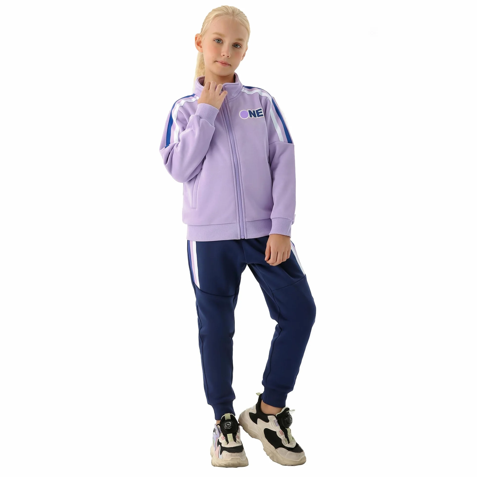 Mädchen Trainingsanzug 2tlg Kinder Jogginganzug Sportanzug Zweiteiliges Bekleidungsset Freizeit Jacke und Hose Sportswear Jogger Set für Kinder (4–15 Jahre)