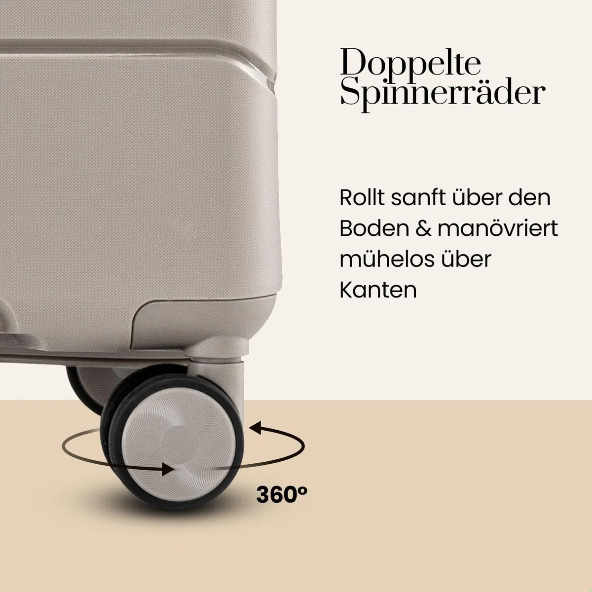 Urban Adventurer Koffer groß 110L – Beige – Hartschalenkoffer XXL mit Zahlenschloss & 4 Rollen