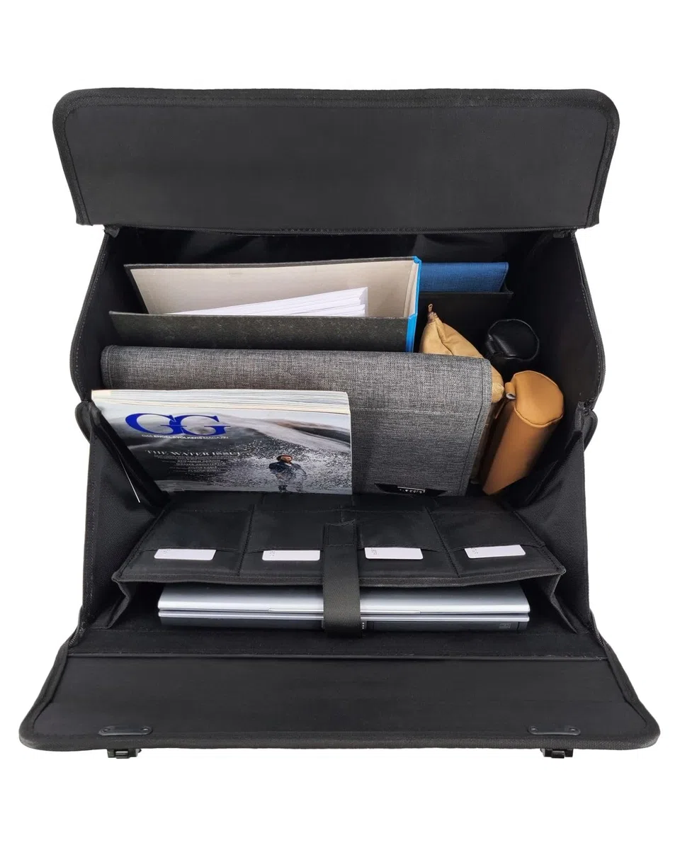 46216 Trolley Pilotenkoffer RPET Samar, Laptopkoffer mit arretierbarem Trolleysystem, 2 Zahlenschlössern, DIN A4 Einsteckfach, ca. 39 x 47 x 24 cm, Businesstrolley, anthrazit