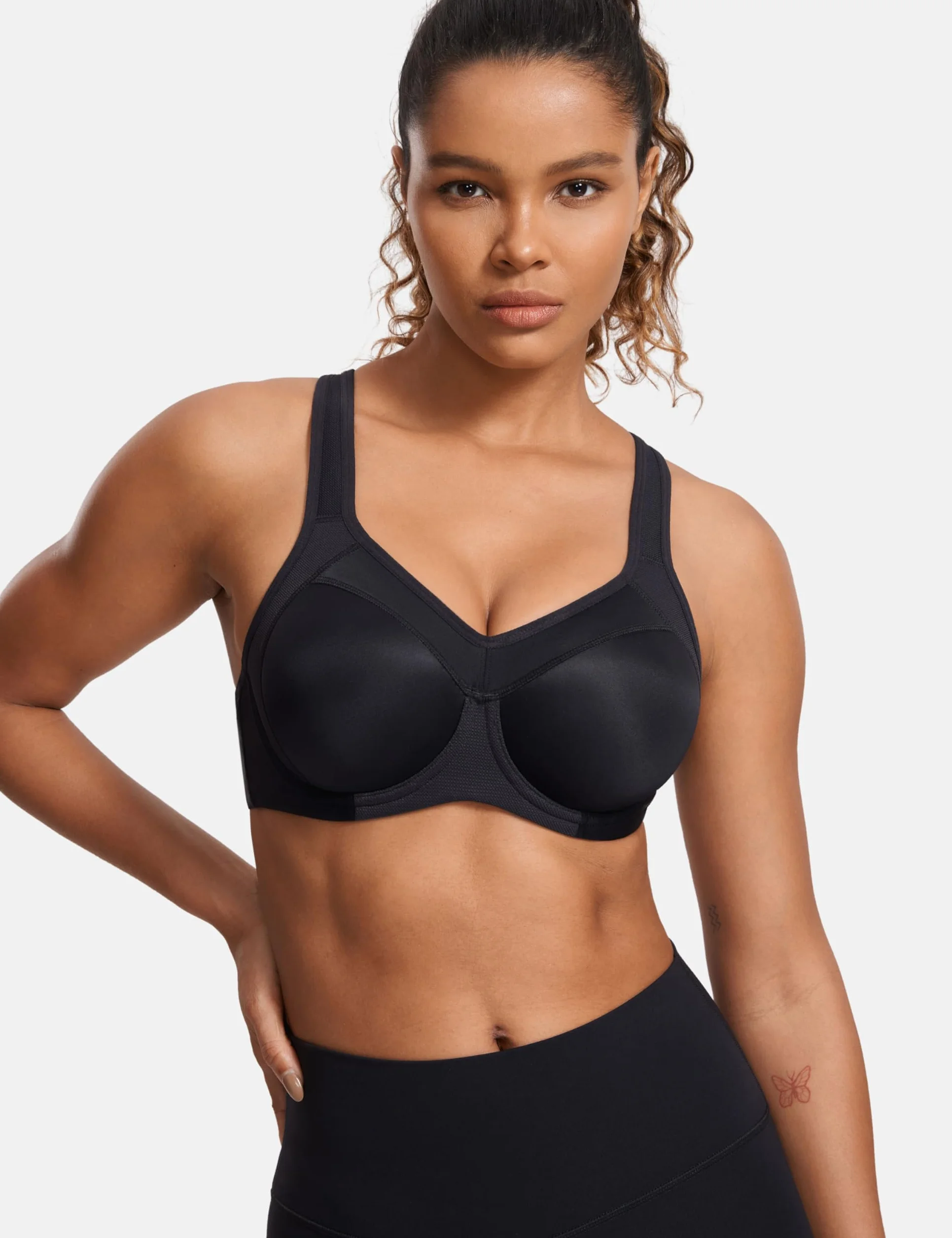 SYROKAN Damen Sport BH Starker Halt- Bügel Push Up Ringerrücken Gepolstert Fitness BH