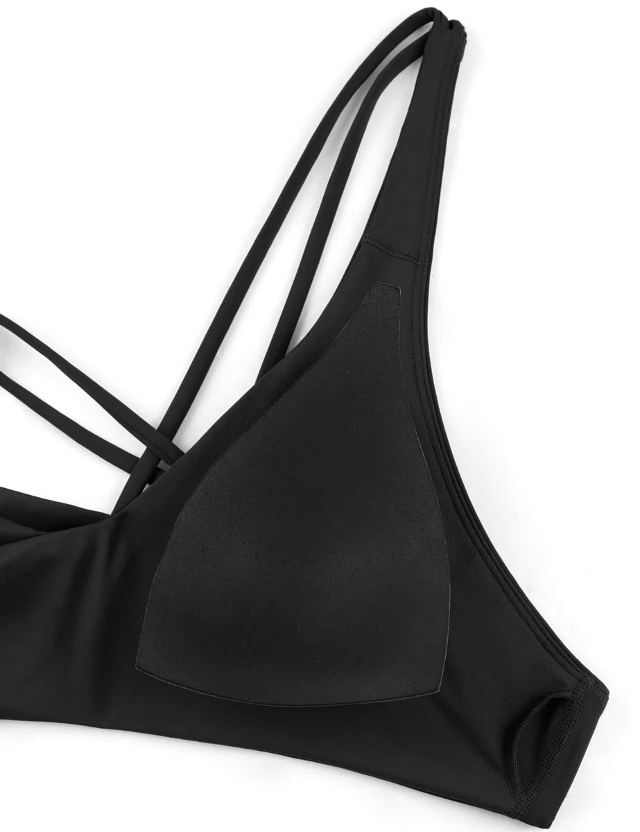 CRZ YOGA Damen Bikini Oberteil Top Bademode Swimsuit Push Up Padded Swim Ruched Wickeloptik Bathing Suits Bikinioberteil